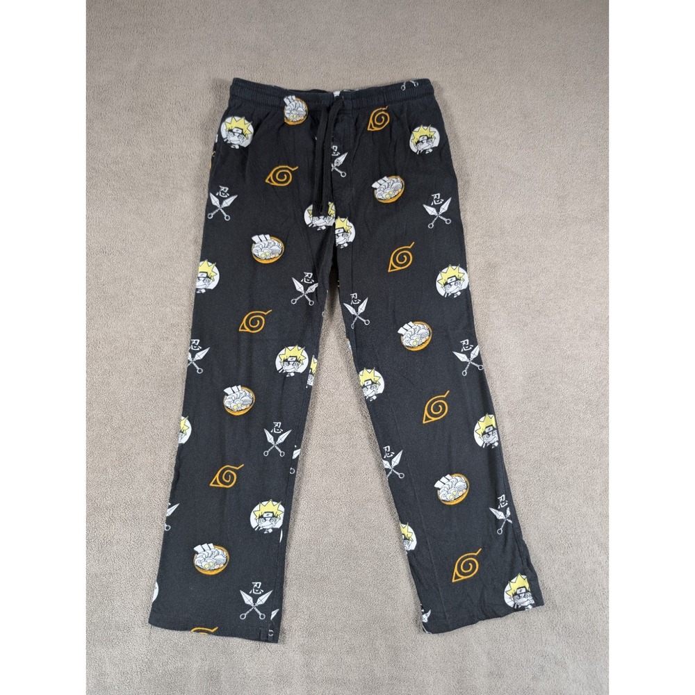 Hot Topic Naruto Shippuden Men's Sleep Pants, Size M Black Lightweight Anime